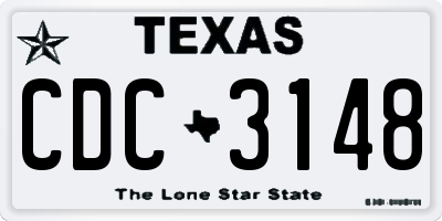 TX license plate CDC3148