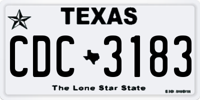 TX license plate CDC3183