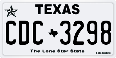 TX license plate CDC3298