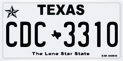 TX license plate CDC3310