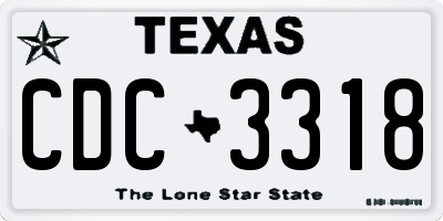 TX license plate CDC3318