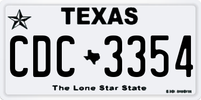 TX license plate CDC3354
