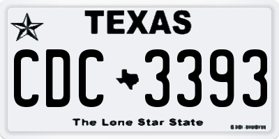 TX license plate CDC3393