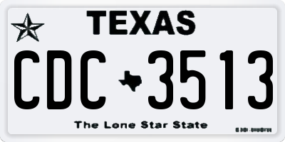 TX license plate CDC3513