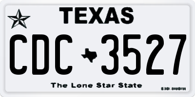 TX license plate CDC3527