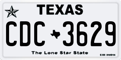 TX license plate CDC3629