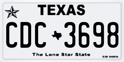 TX license plate CDC3698