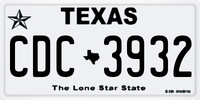 TX license plate CDC3932