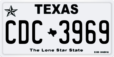 TX license plate CDC3969