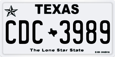 TX license plate CDC3989