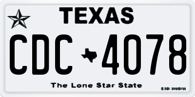 TX license plate CDC4078