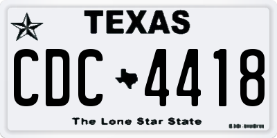 TX license plate CDC4418