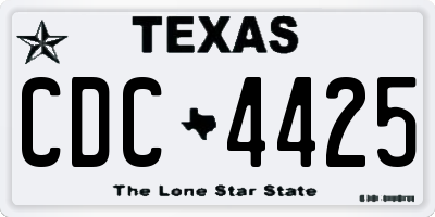 TX license plate CDC4425