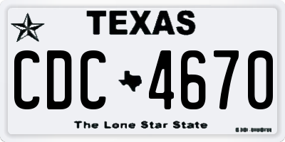 TX license plate CDC4670