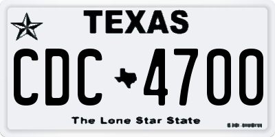 TX license plate CDC4700