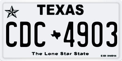 TX license plate CDC4903