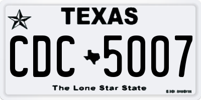 TX license plate CDC5007