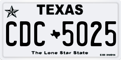 TX license plate CDC5025