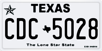 TX license plate CDC5028