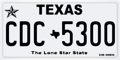 TX license plate CDC5300