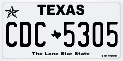 TX license plate CDC5305