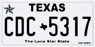TX license plate CDC5317