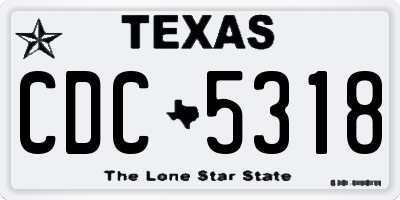 TX license plate CDC5318