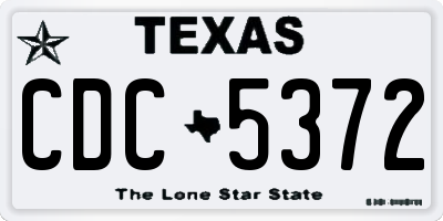 TX license plate CDC5372