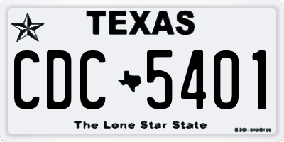TX license plate CDC5401