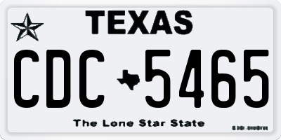 TX license plate CDC5465