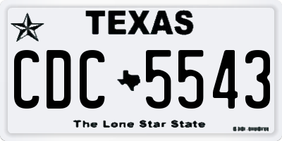 TX license plate CDC5543