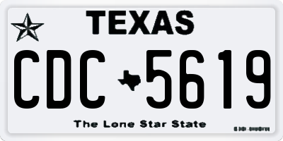 TX license plate CDC5619