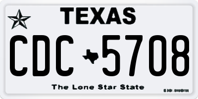 TX license plate CDC5708