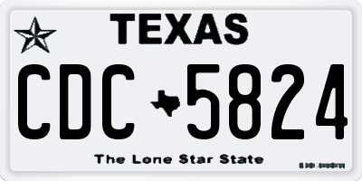 TX license plate CDC5824