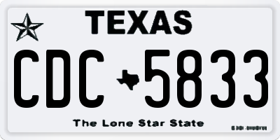 TX license plate CDC5833