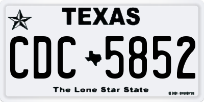 TX license plate CDC5852