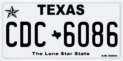 TX license plate CDC6086