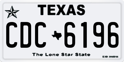 TX license plate CDC6196