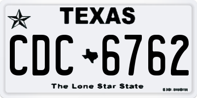 TX license plate CDC6762