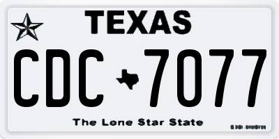 TX license plate CDC7077