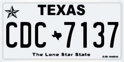 TX license plate CDC7137