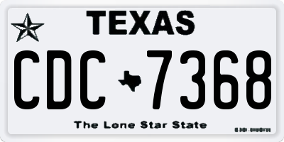 TX license plate CDC7368