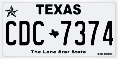 TX license plate CDC7374
