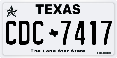 TX license plate CDC7417