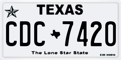 TX license plate CDC7420