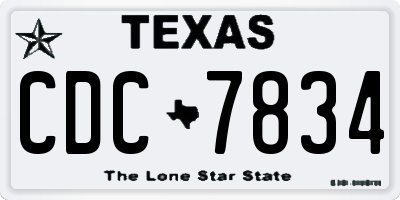 TX license plate CDC7834