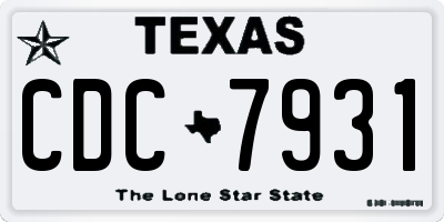 TX license plate CDC7931
