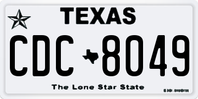 TX license plate CDC8049
