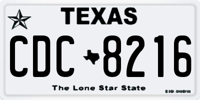 TX license plate CDC8216