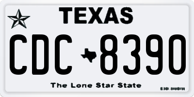 TX license plate CDC8390